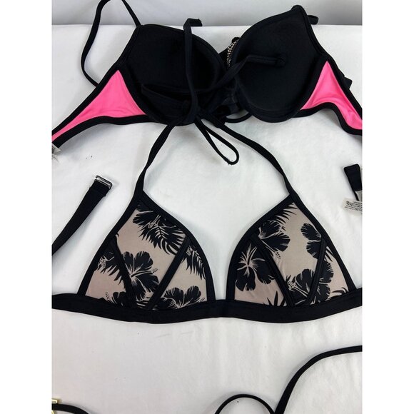 Victorias Secret & Pink Womens Bikini Tops Lot Of 5 Assorted Styles & Prints Siz - Picture 4 of 7